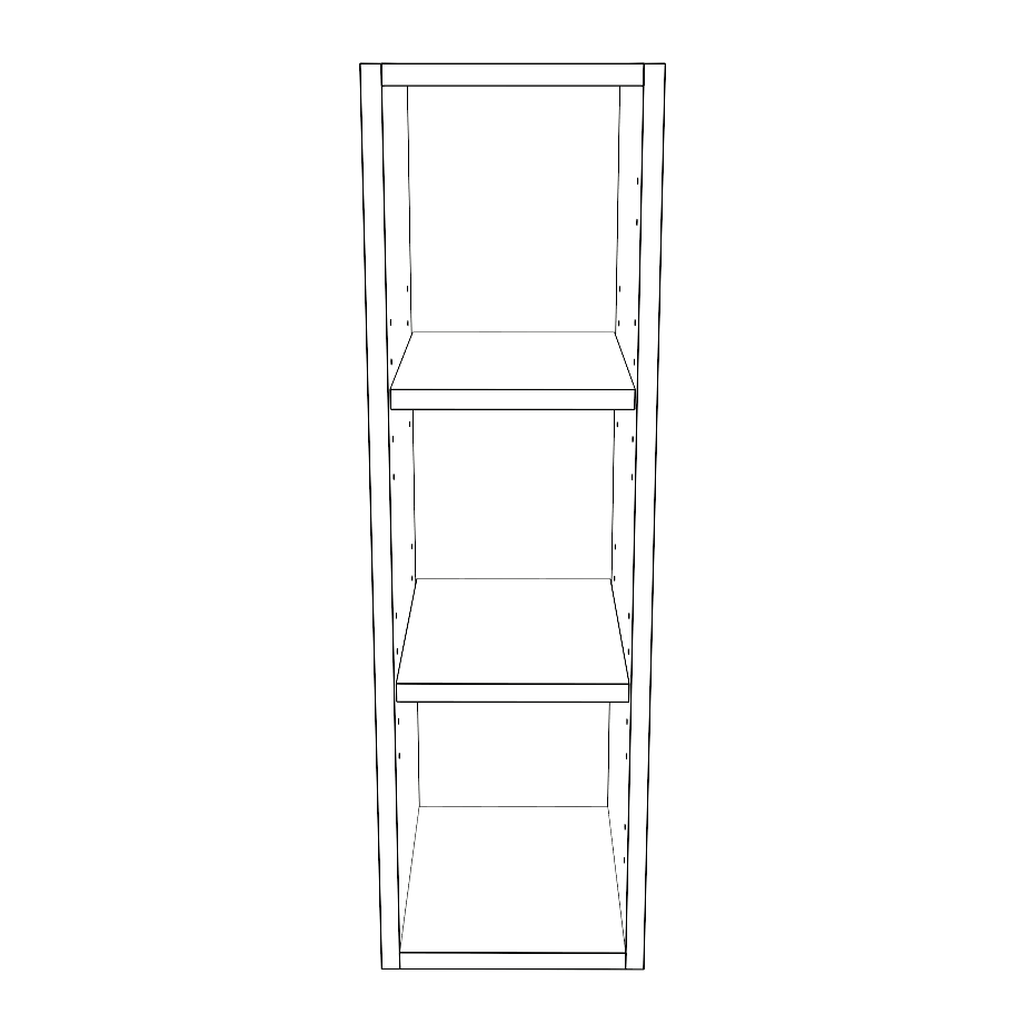 9" Wide x 30" High Wall Cabinet - (White Cabinet Boxes - Painted Doors)