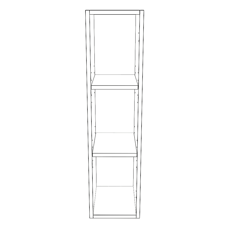 9" Wide x 36" High Wall Cabinet - (White Cabinet Boxes - Painted Doors)