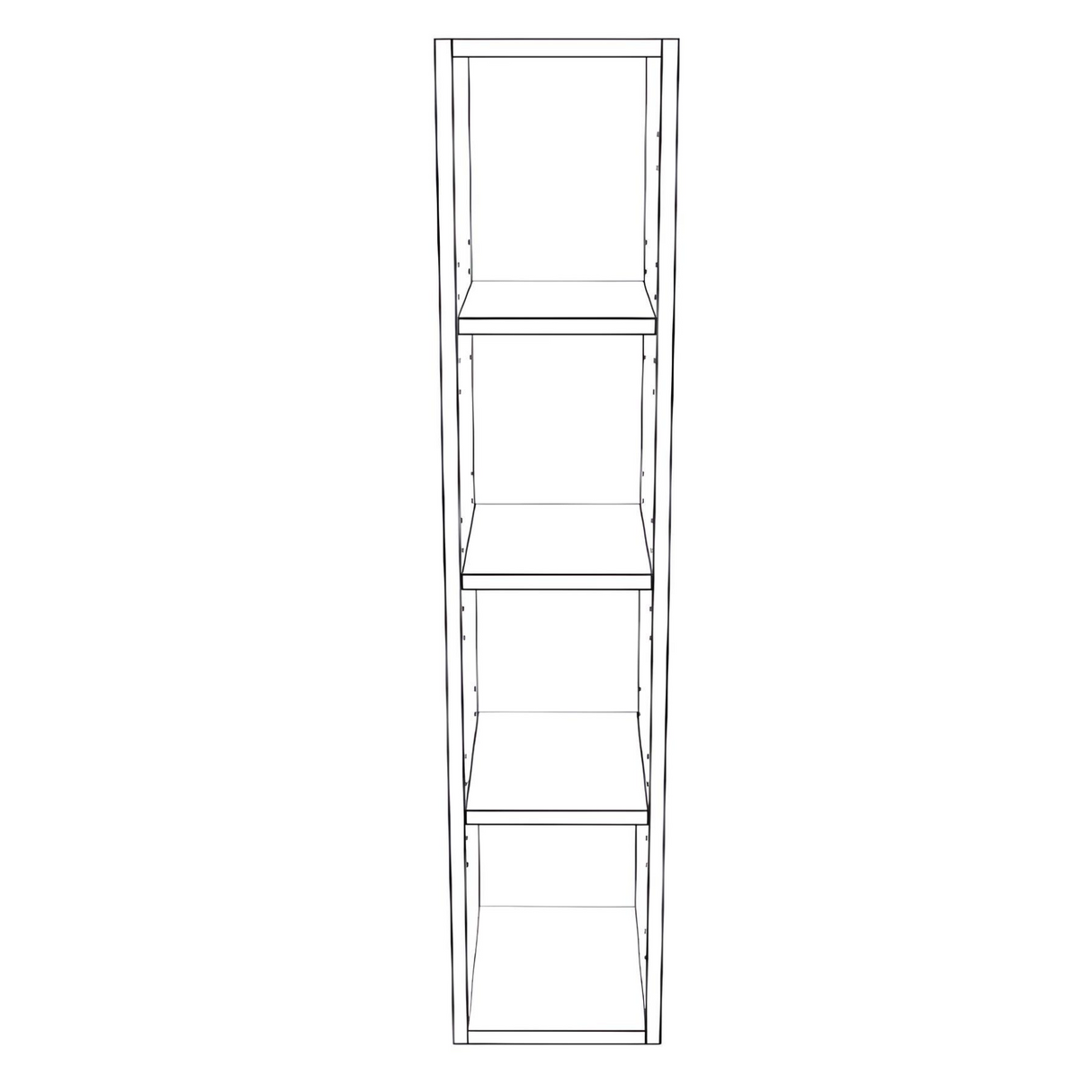 9" Wide x 42" High Wall Cabinet - (White Cabinet Boxes - Painted Doors)