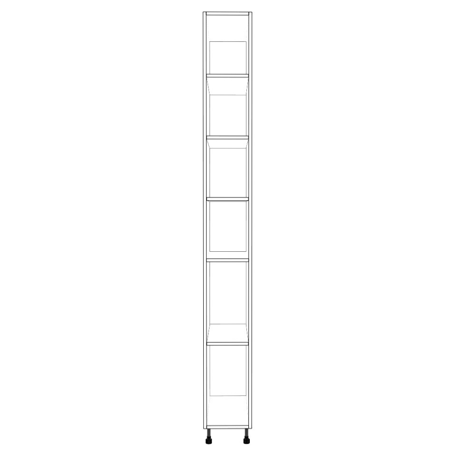 10" Wide Tall Pantry Cabinet - (White Cabinet Boxes - Thermofoil Doors) 24 D