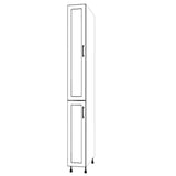 10" Wide Tall Pantry Cabinet - (White Cabinet Boxes - Painted Doors) 24 D