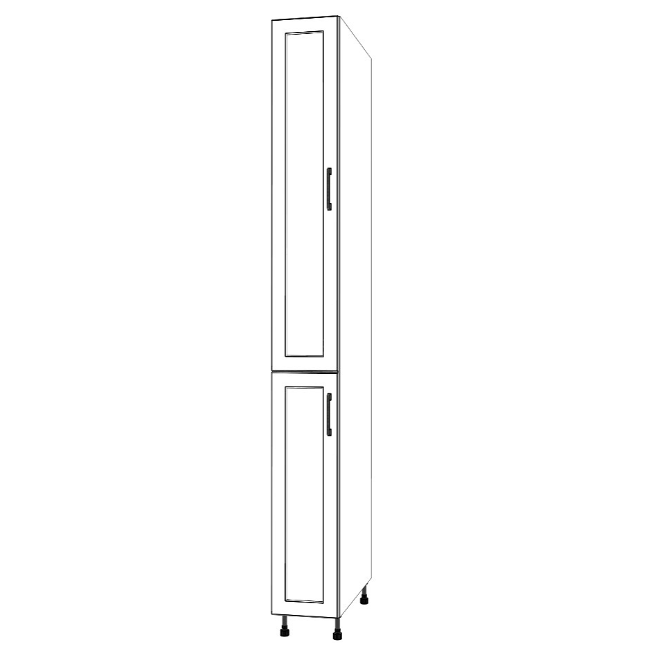 10" Wide Tall Pantry Cabinet - (White Cabinet Boxes - Thermofoil Doors) 24 D