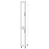 10" Wide Tall Pantry Cabinet - (White Cabinet Boxes - Thermofoil Doors) 24 D