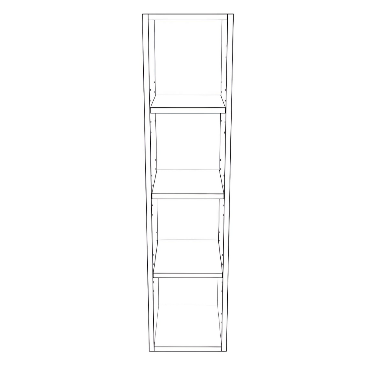 10" Wide x 42" High Wall Cabinet - (White Cabinet Boxes - Thermofoil Doors)