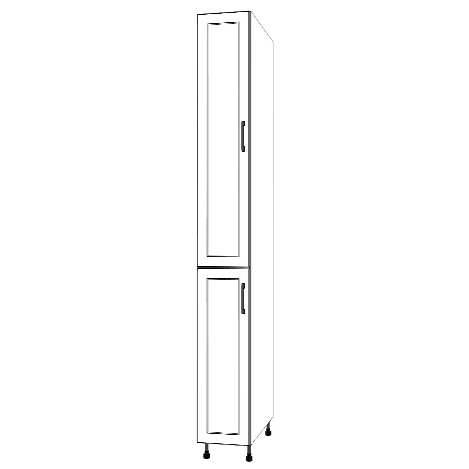 11" Wide Tall Pantry Cabinet - (White Cabinet Boxes - Thermofoil Doors) 24 D