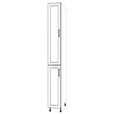 11" Wide Tall Pantry Cabinet - (White Cabinet Boxes - Thermofoil Doors) 24 D