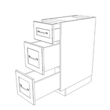 12" Wide Drawer Cabinet - (White Cabinet Boxes - Painted Doors)