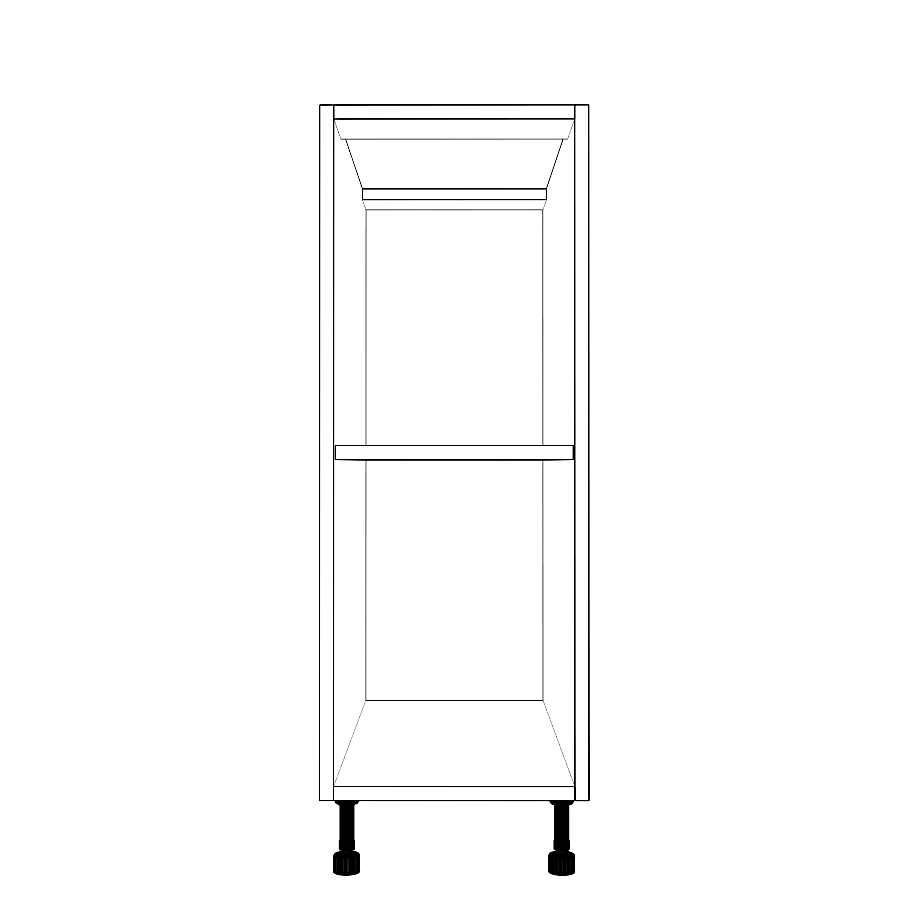 12" Wide Base Cabinet - (White Cabinet Boxes - Thermofoil Doors)