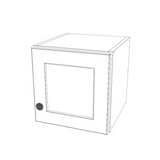 12" Wide x 12" High Wall Cabinet - (White Melamine Cabinet Boxes - Painted Doors)
