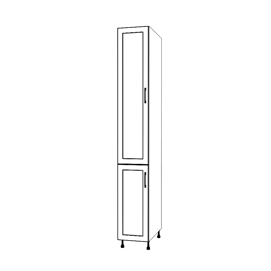 13" Wide Tall Pantry Cabinet - (White Cabinet Boxes - Thermofoil Doors) 24 D