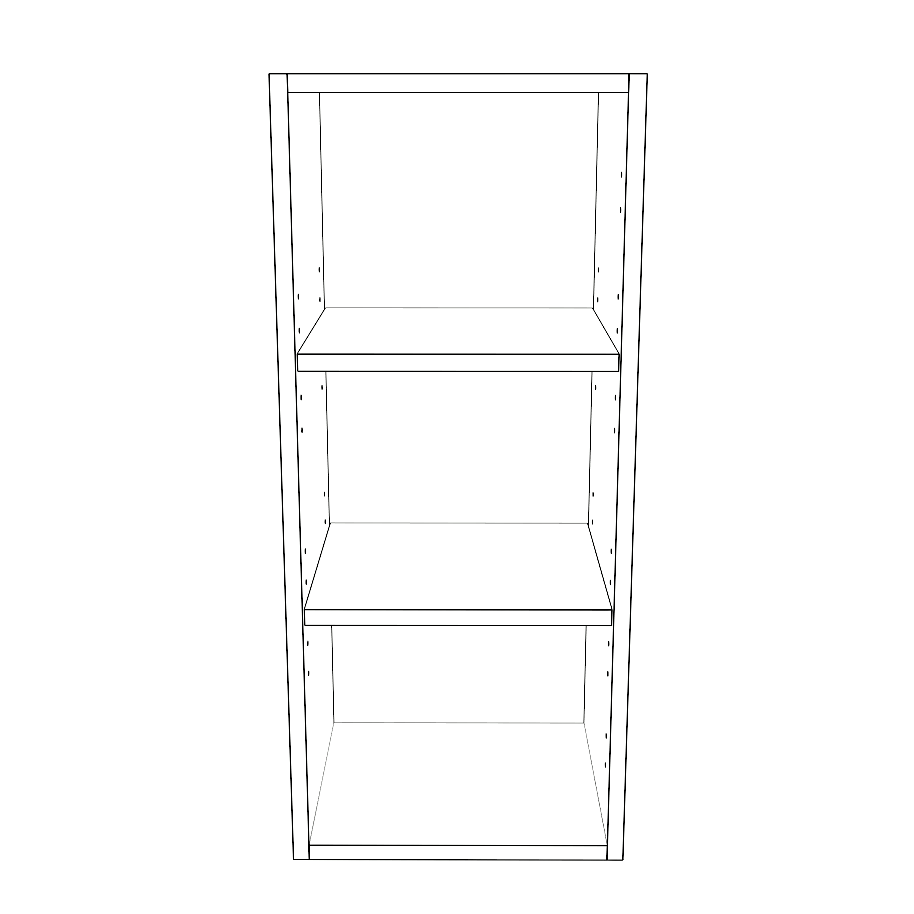 13" Wide x 30" High Wall Cabinet - (White Cabinet Boxes - Painted Doors)