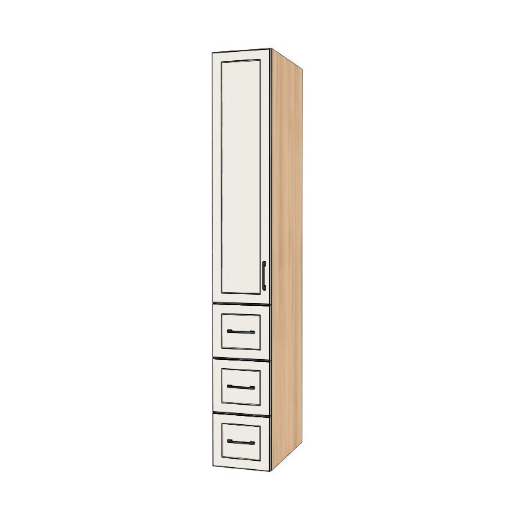 13" Wide Tall Pantry Cabinet with Drawer - (Ply Wood Boxes - Painted Doors) 24 D