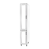 14" Wide Tall Pantry Cabinet - (White Cabinet Boxes - Thermofoil Doors) 24 D
