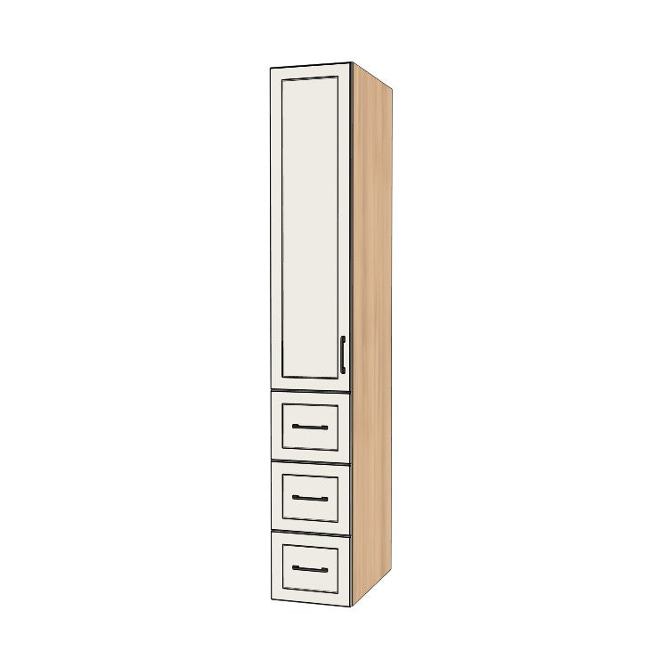 14" Wide Tall Pantry Cabinet with Drawer - (Ply Wood Boxes - Painted Doors) 24 D