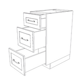 15" Wide Drawer Cabinet - (White Cabinet Boxes - Painted Doors)