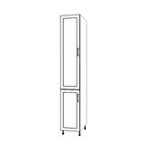 15" Wide Tall Pantry Cabinet - (White Cabinet Boxes - Thermofoil Doors) 24 D