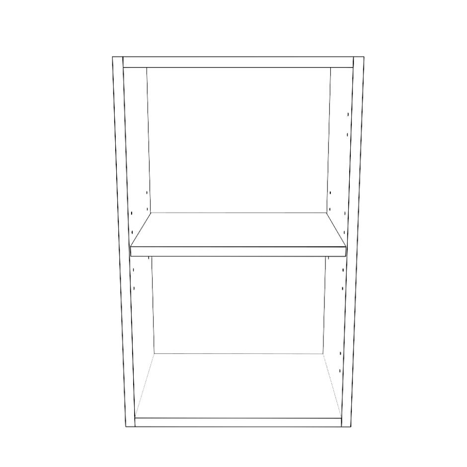 15" Wide x 24" High Wall Cabinet - (White Cabinet Boxes - Thermofoil Doors)