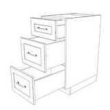 16" Wide Drawer Cabinet - (White Cabinet Boxes - Painted Doors)