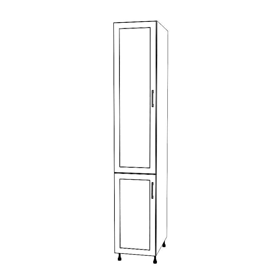 16" Wide Tall Pantry Cabinet - (White Cabinet Boxes - Thermofoil Doors) 24 D