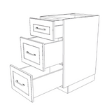 17" Wide Drawer Cabinet - (White Cabinet Boxes - Painted Doors)