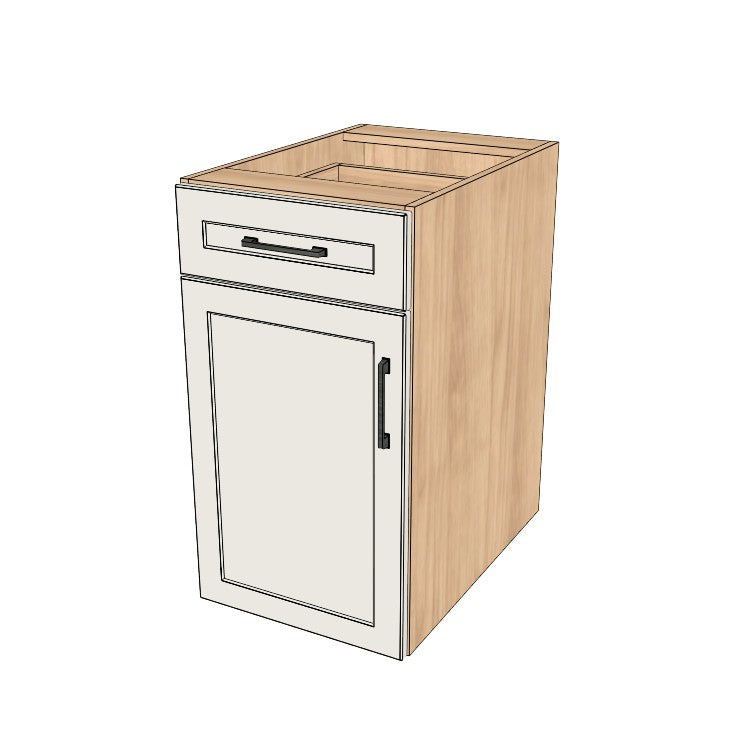 17" Wide Base Cabinet With Drawer On Top - (Ply Wood Boxes - Thermofoil Doors)