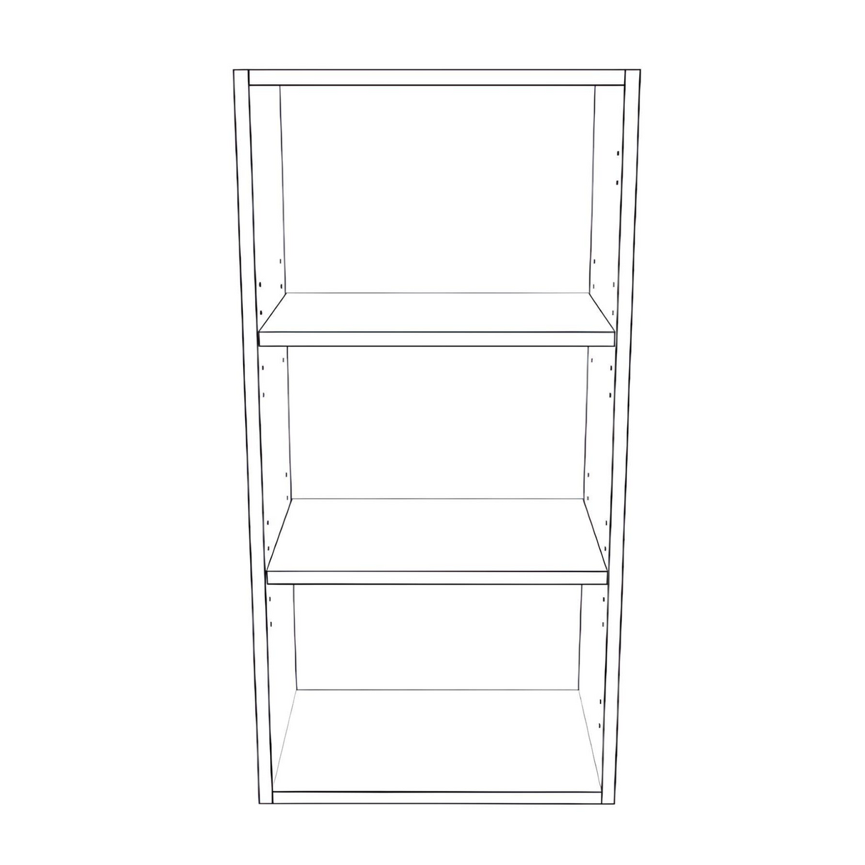 17" Wide x 34" High Wall Cabinet - (White Cabinet Boxes - Thermofoil Doors)