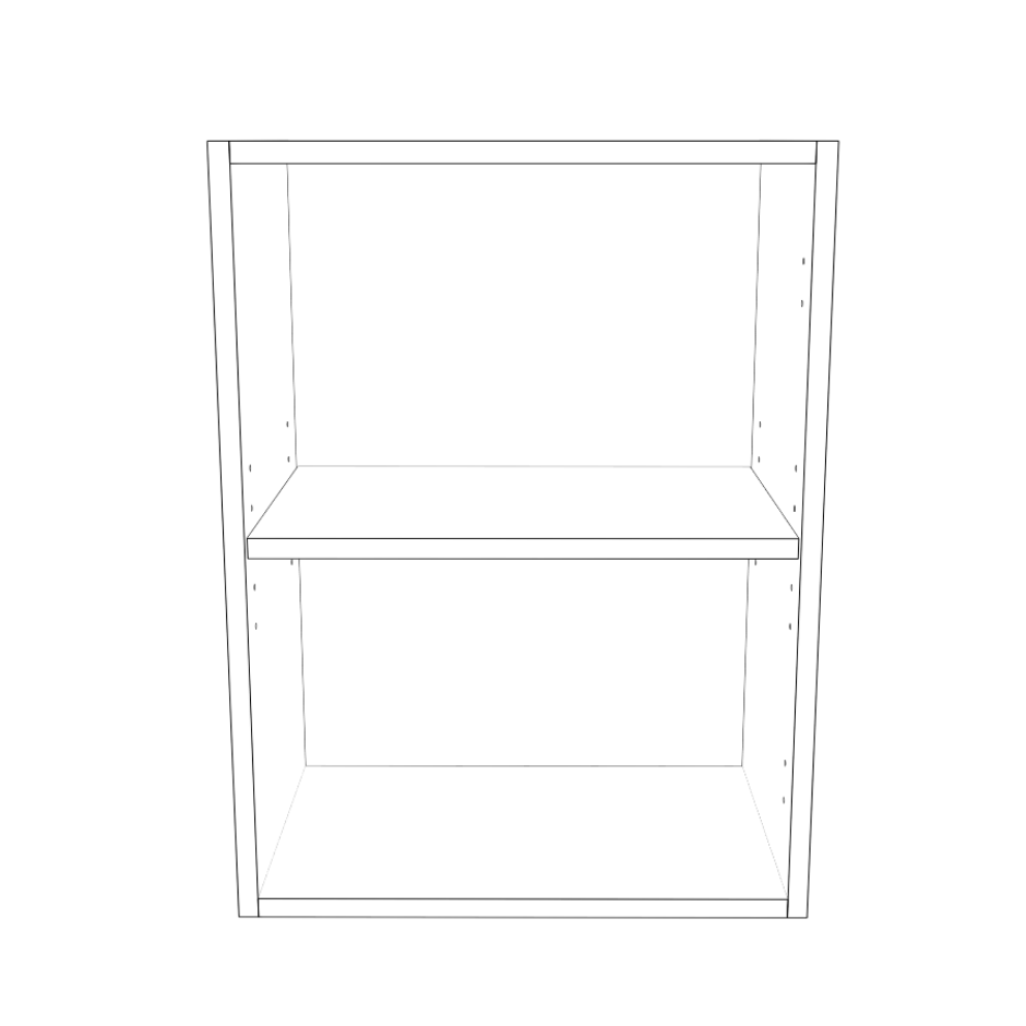 18" Wide x 24" High Wall Cabinet - (White Cabinet Boxes - Thermofoil Doors)