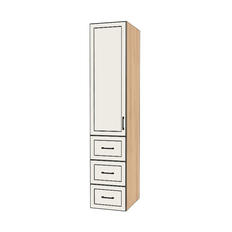 18" Wide Tall Pantry Cabinet with Drawer - (Ply Wood Boxes - Painted Doors) 24 D