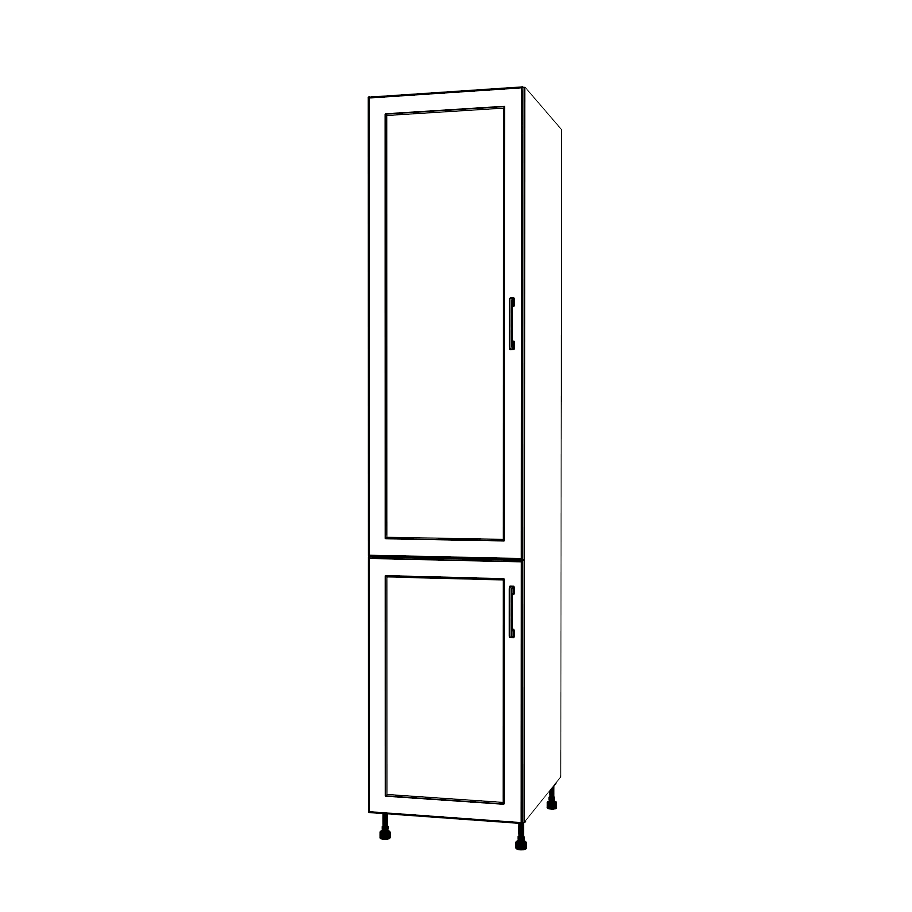 19" Wide Tall Pantry Cabinet - (White Cabinet Boxes - Thermofoil Doors) 24 D