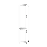 19" Wide Tall Pantry Cabinet - (White Cabinet Boxes - Thermofoil Doors) 24 D