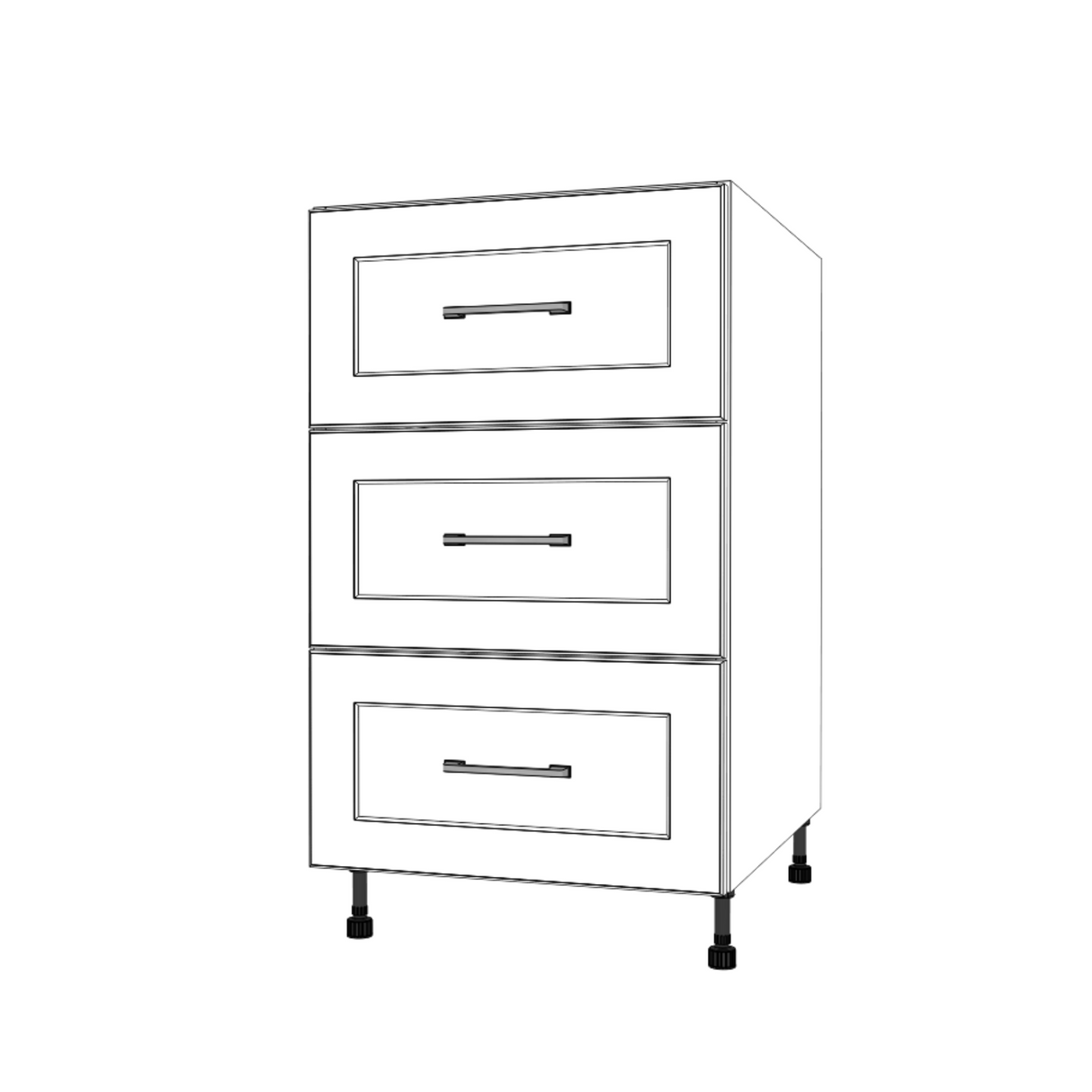 20" Wide Drawer Cabinet - (White Cabinet Boxes - Thermofoil Doors)