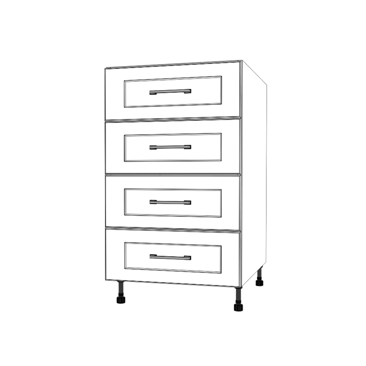 20" Wide Drawer Cabinet - (White Cabinet Boxes - Painted Doors)