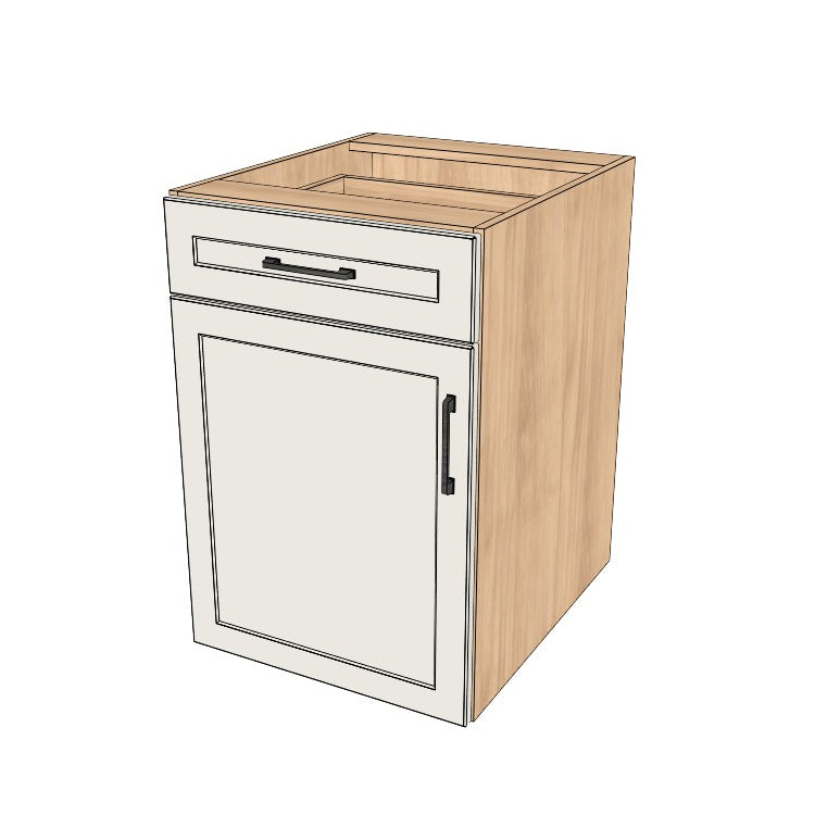21" Wide Base Cabinet With Drawer On Top - (Ply Wood Boxes - Thermofoil Doors)
