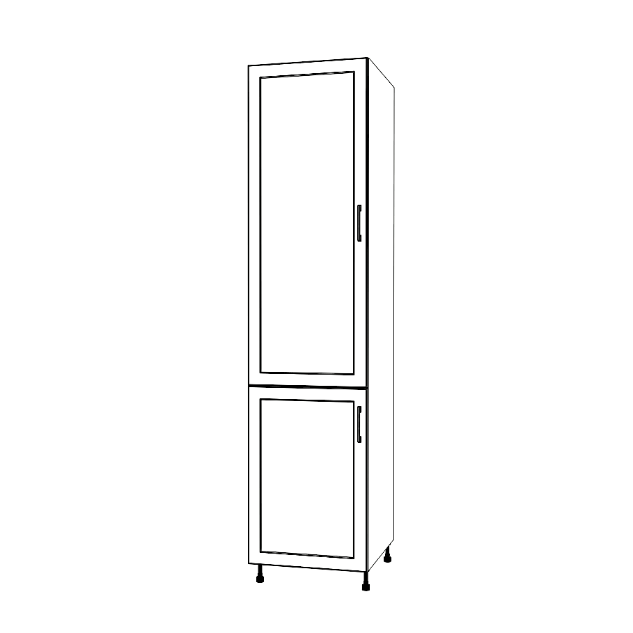 21" Wide Tall Pantry Cabinet - (White Cabinet Boxes - Thermofoil Doors) 24 D