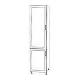 22" Wide Tall Pantry Cabinet - (White Cabinet Boxes - Thermofoil Doors) 24 D
