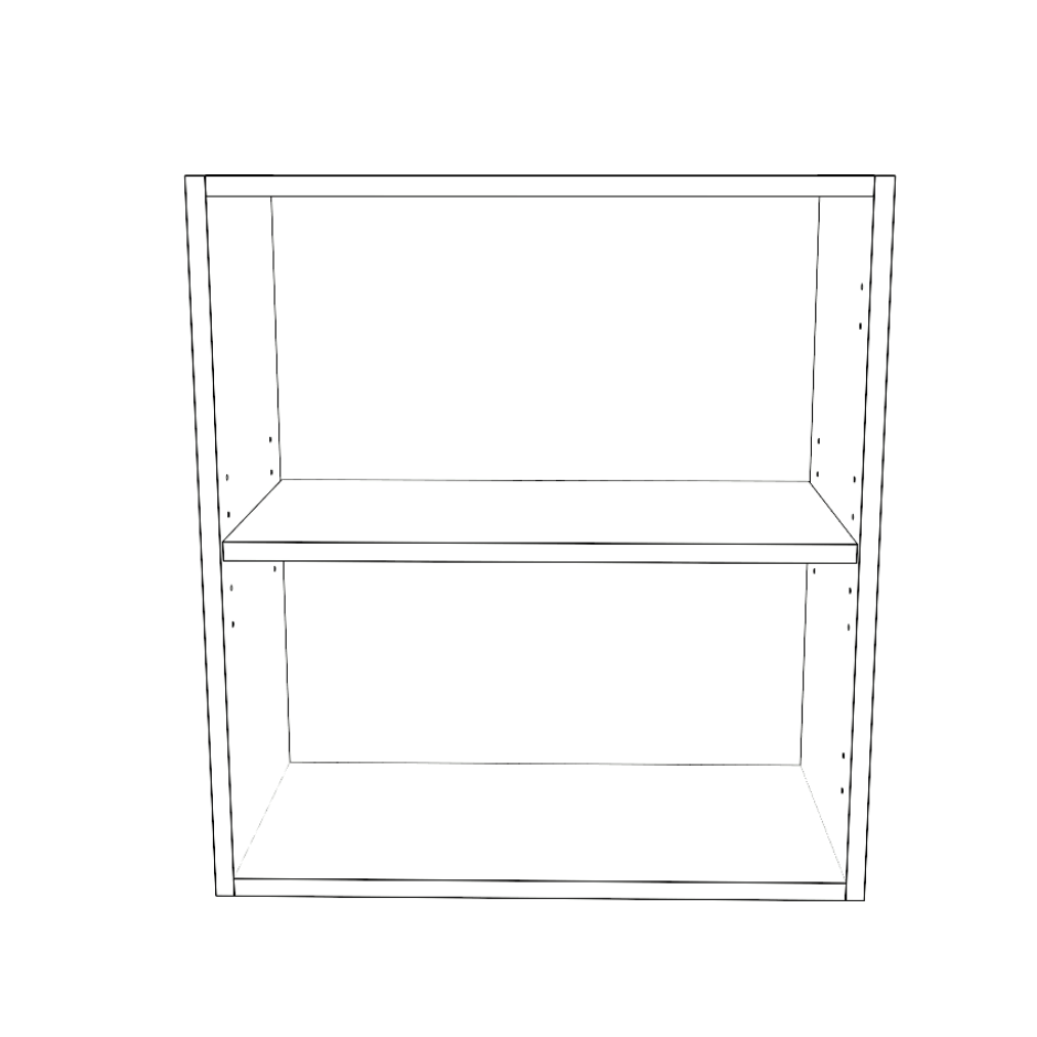 22" Wide x 24" High Wall Cabinet - (White Cabinet Boxes - Thermofoil Doors)