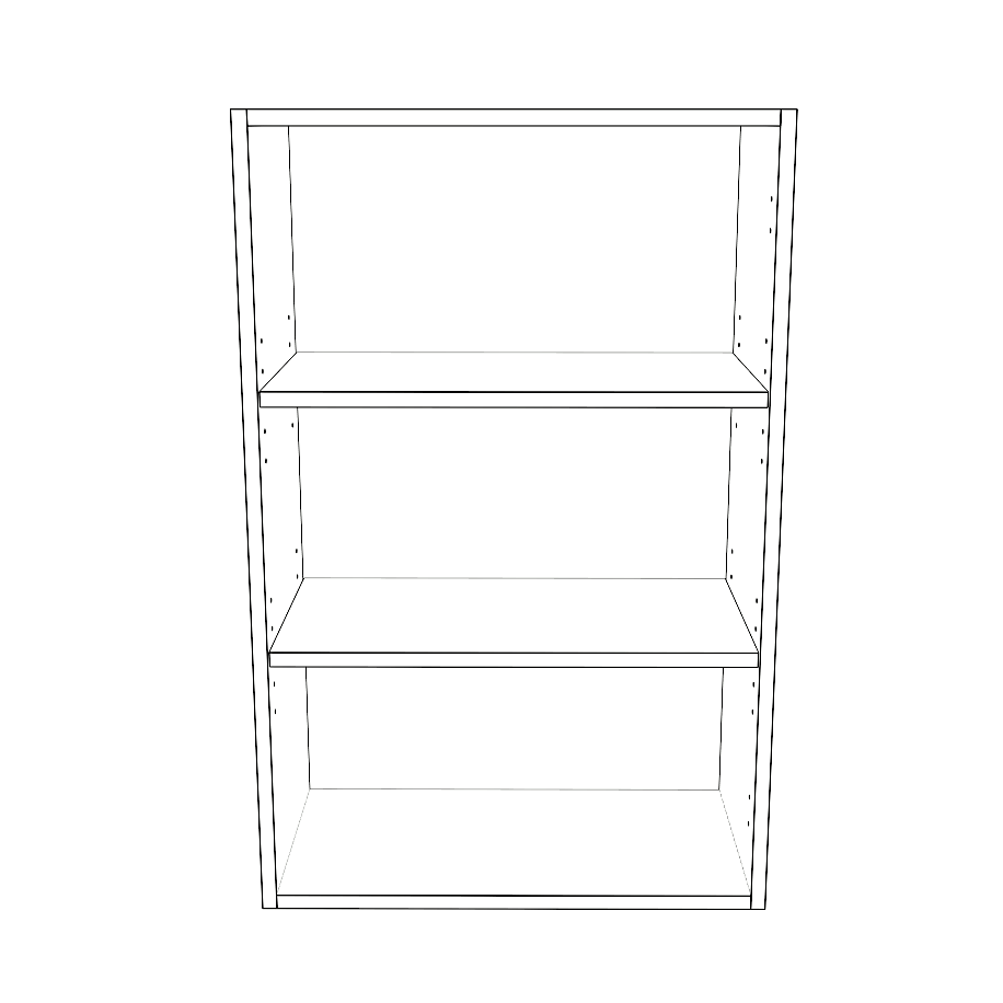 22" Wide x 34" High Wall Cabinet - (White Cabinet Boxes - Thermofoil Doors)