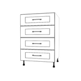 23" Wide Drawer Cabinet - (White Cabinet Boxes - Painted Doors)