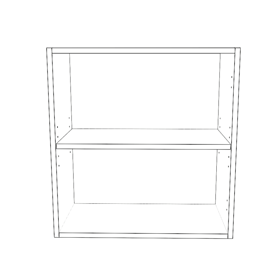 23" Wide x 24" High Wall Cabinet - (White Cabinet Boxes - Thermofoil Doors)