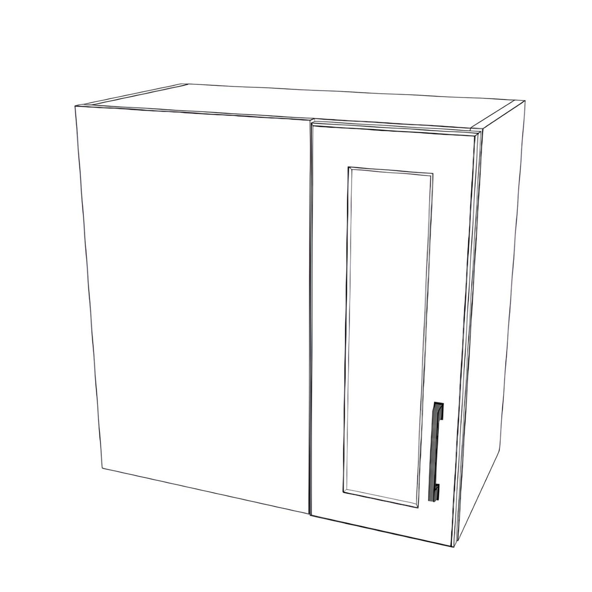 24" Wide 24" High Blind Corner Wall Cabinet - Door on Right/Left Side - (White Cabinet Boxes - Thermofoil Doors)