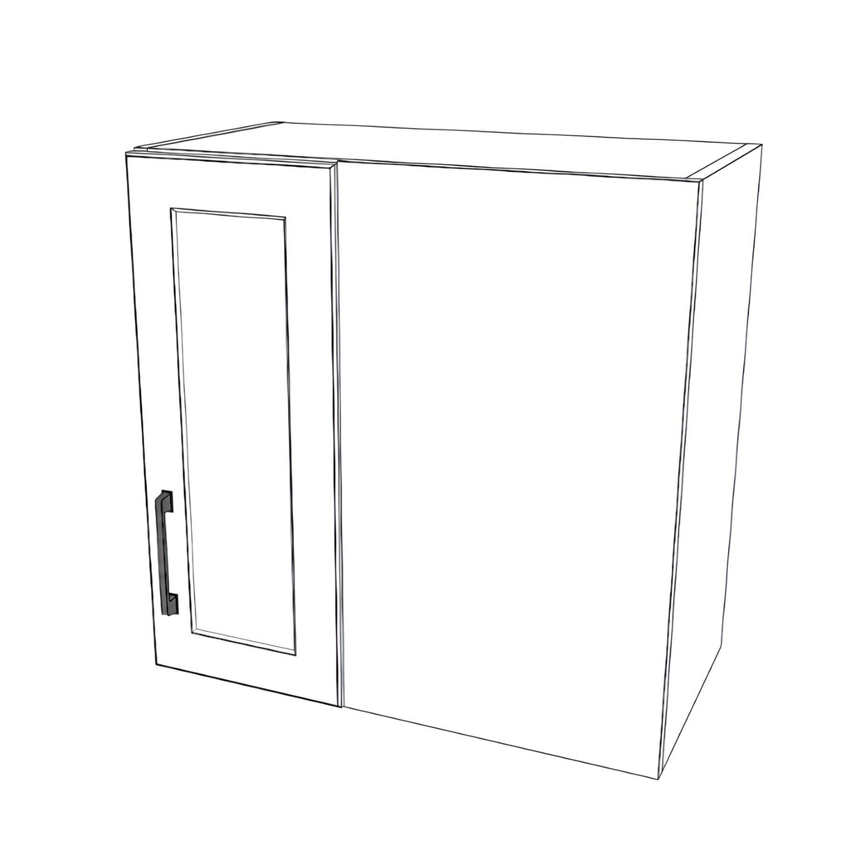 24" Wide 24" High Blind Corner Wall Cabinet - Door on Right/Left Side - (White Cabinet Boxes - Thermofoil Doors)