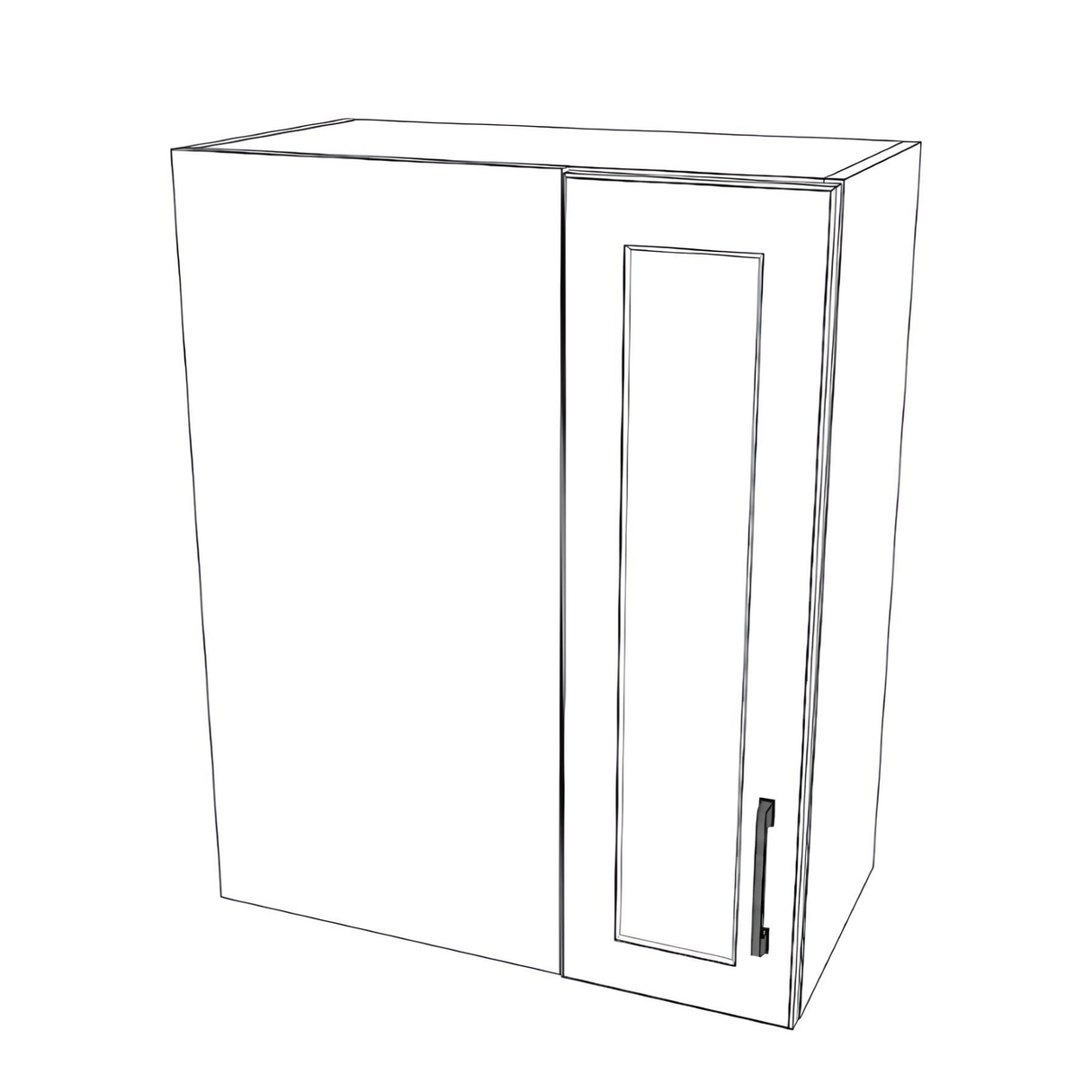 24" Wide 30" High Blind Corner Wall Cabinet - Door on Right/Left Side - (White Cabinet Boxes - Thermofoil Doors)