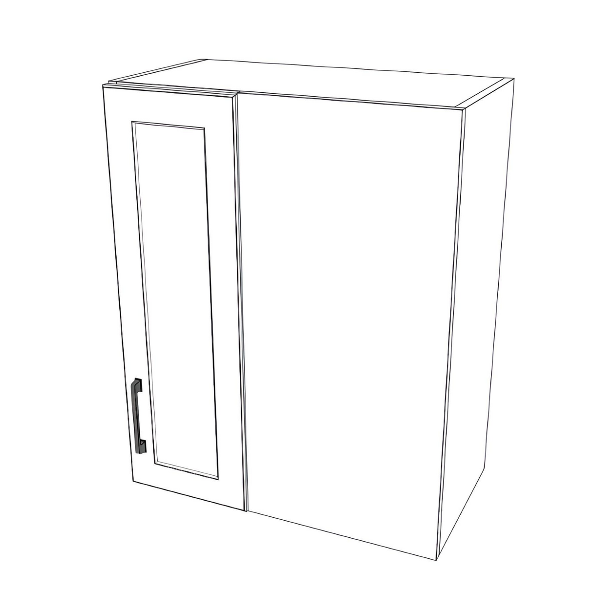 24" Wide 30" High Blind Corner Wall Cabinet - Door on Right/Left Side - (White Cabinet Boxes - Thermofoil Doors)
