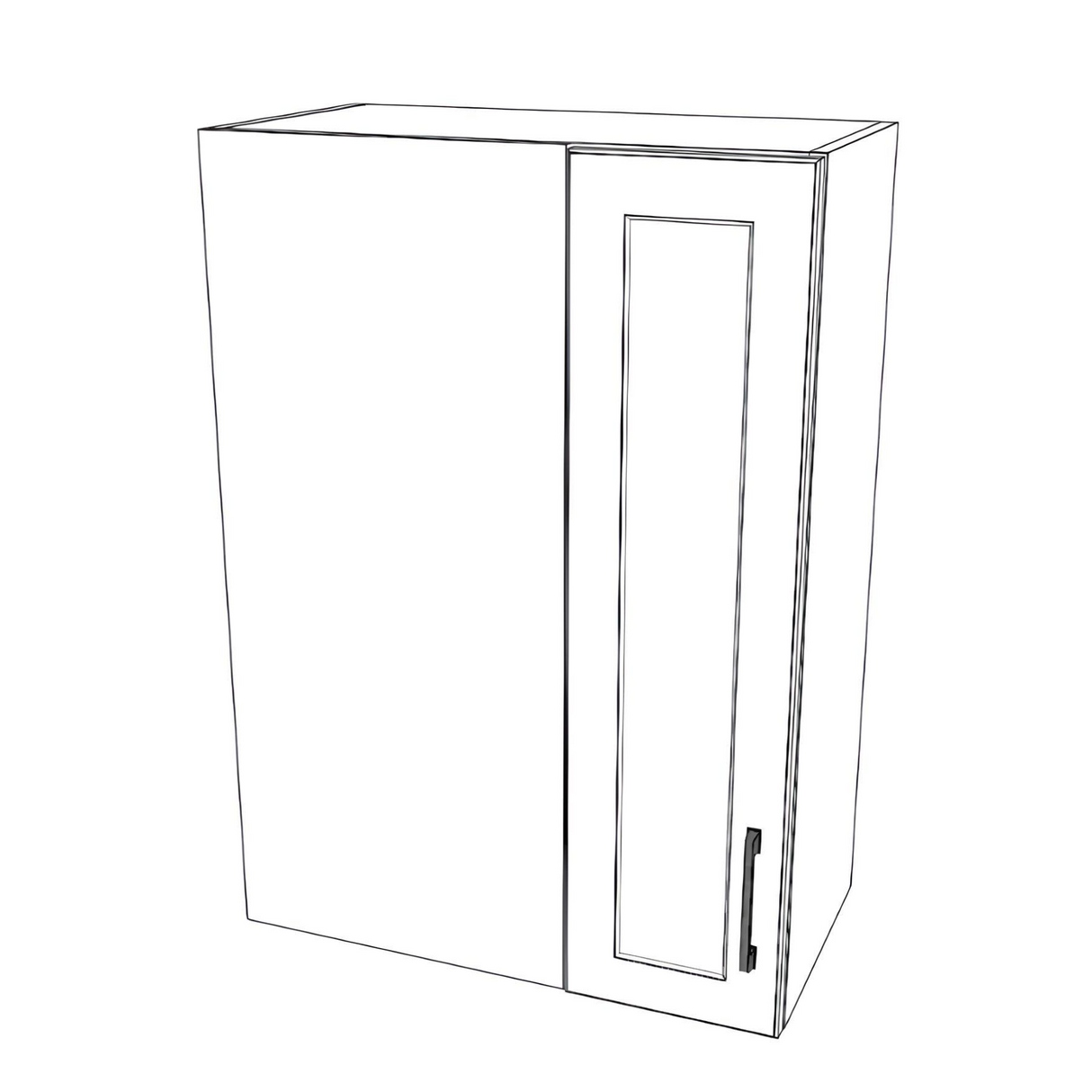 24" Wide 34" High Blind Corner Wall Cabinet - Door on Right/Left Side - (White Cabinet Boxes - Thermofoil Doors)