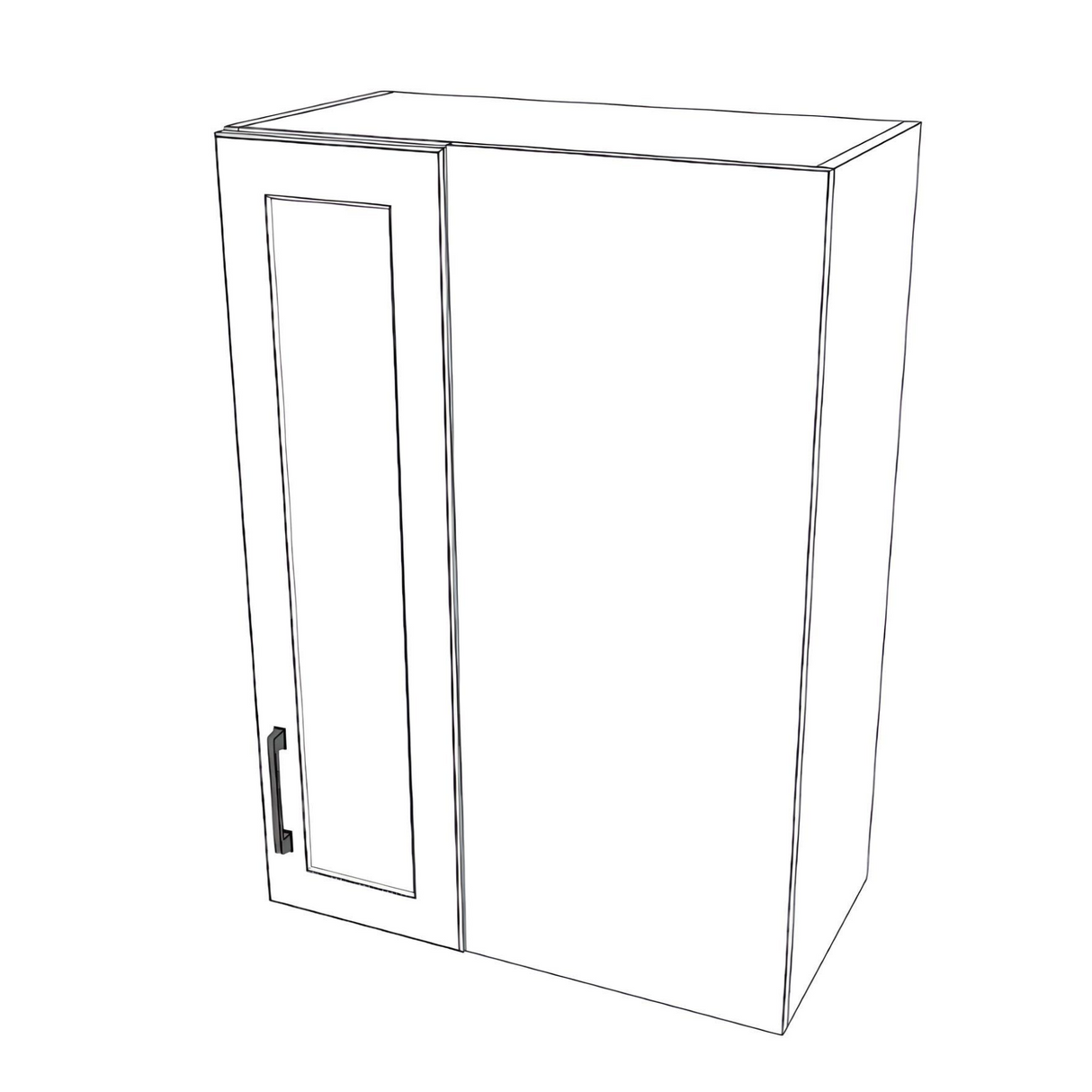 24" Wide 34" High Blind Corner Wall Cabinet - Door on Right/Left Side - (White Cabinet Boxes - Painted Doors)