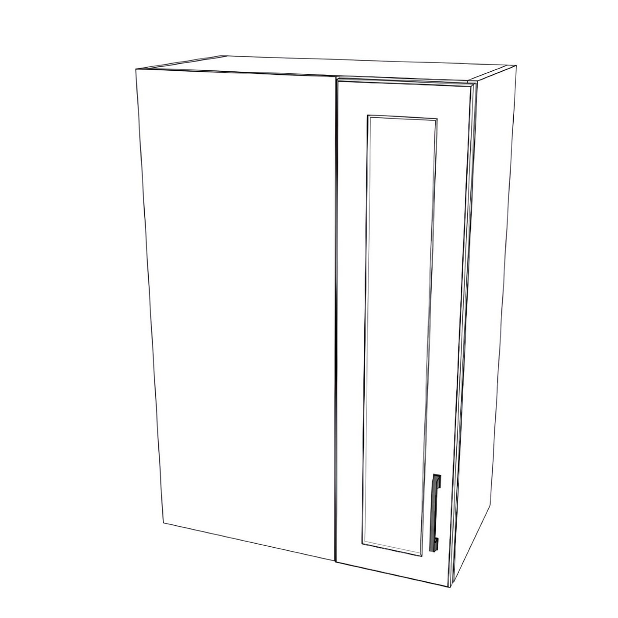 24" Wide 36" High Blind Corner Wall Cabinet - Door on Right/Left Side - (White Cabinet Boxes - Thermofoil Doors)
