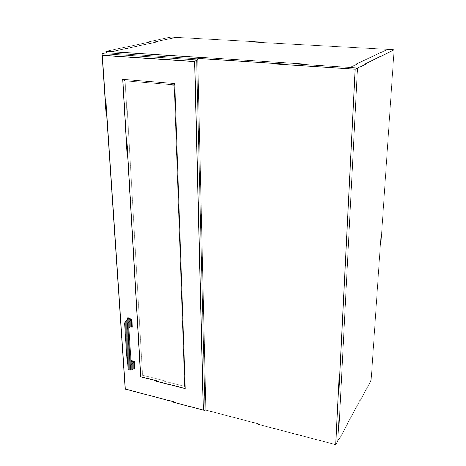 24" Wide 36" High Blind Corner Wall Cabinet - Door on Right/Left Side - (White Cabinet Boxes - Painted Doors)