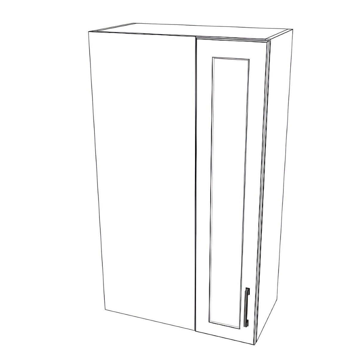 24" Wide 42" High Blind Corner Wall Cabinet - Door on Right/Left Side - (White Cabinet Boxes - Thermofoil Doors)