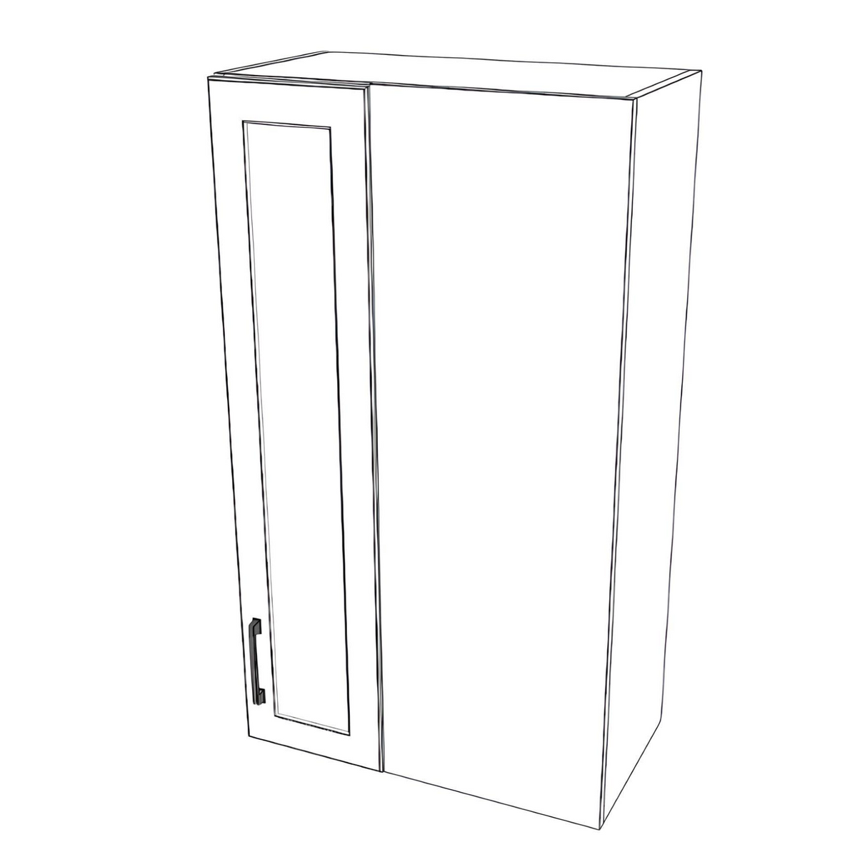 24" Wide 42" High Blind Corner Wall Cabinet - Door on Right/Left Side - (White Cabinet Boxes - Painted Doors)