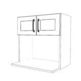24" Wide x 24" High Microwave Cabinet - (White Cabinet Boxes - Thermofoil Doors)